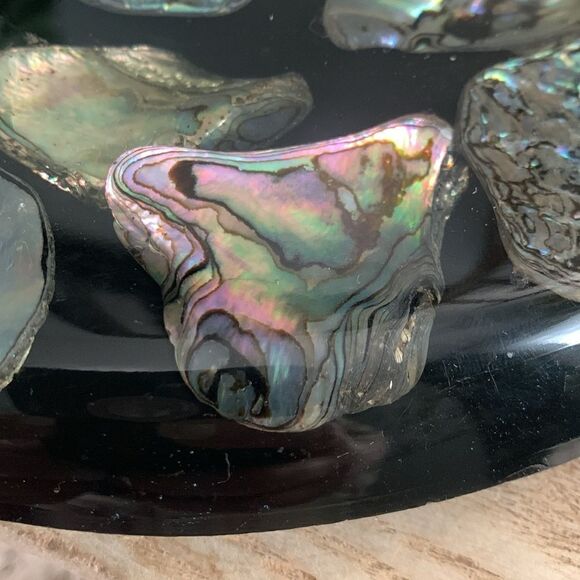 Vintage Abalone And Lucite Shell Trivet Hotplate Made By Wondermold Ind. - Picture 17 of 17